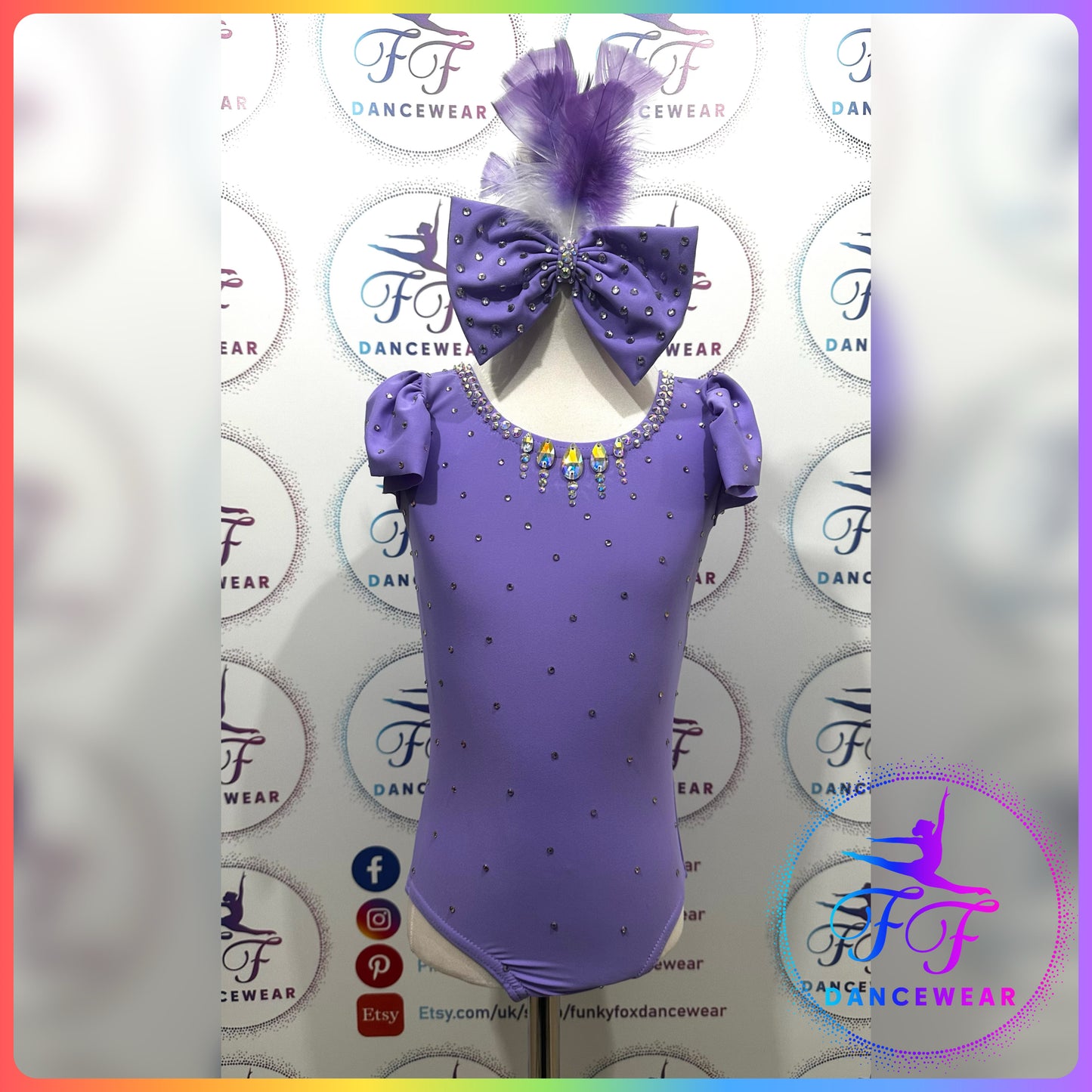 BESPOKE 2 in 1 Lilac Stoned Lyrical / Contemporary / Modern / Tap / Jazz Dance Costume (Size 0 - 5/6 yrs)