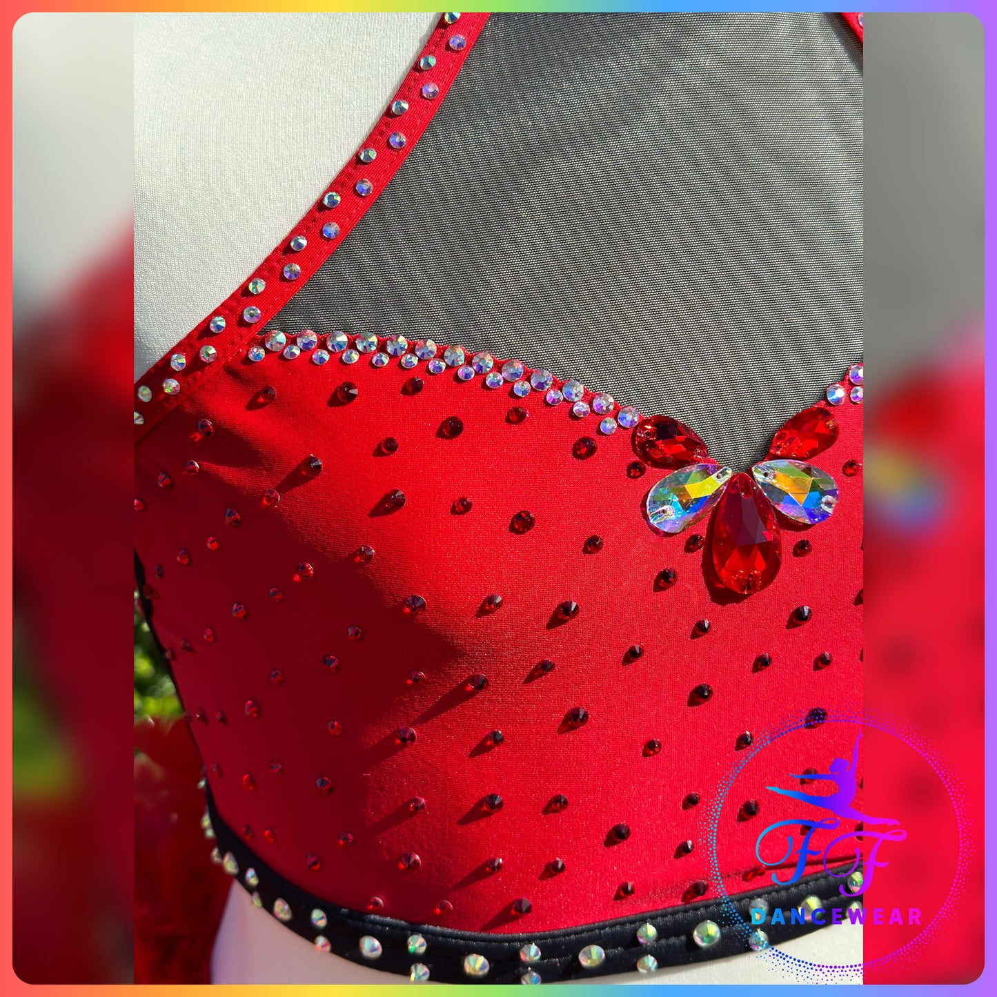 BESPOKE Red & Black Modern / Tap / Jazz Dance Costume (Size 3a - 11/12 yrs)