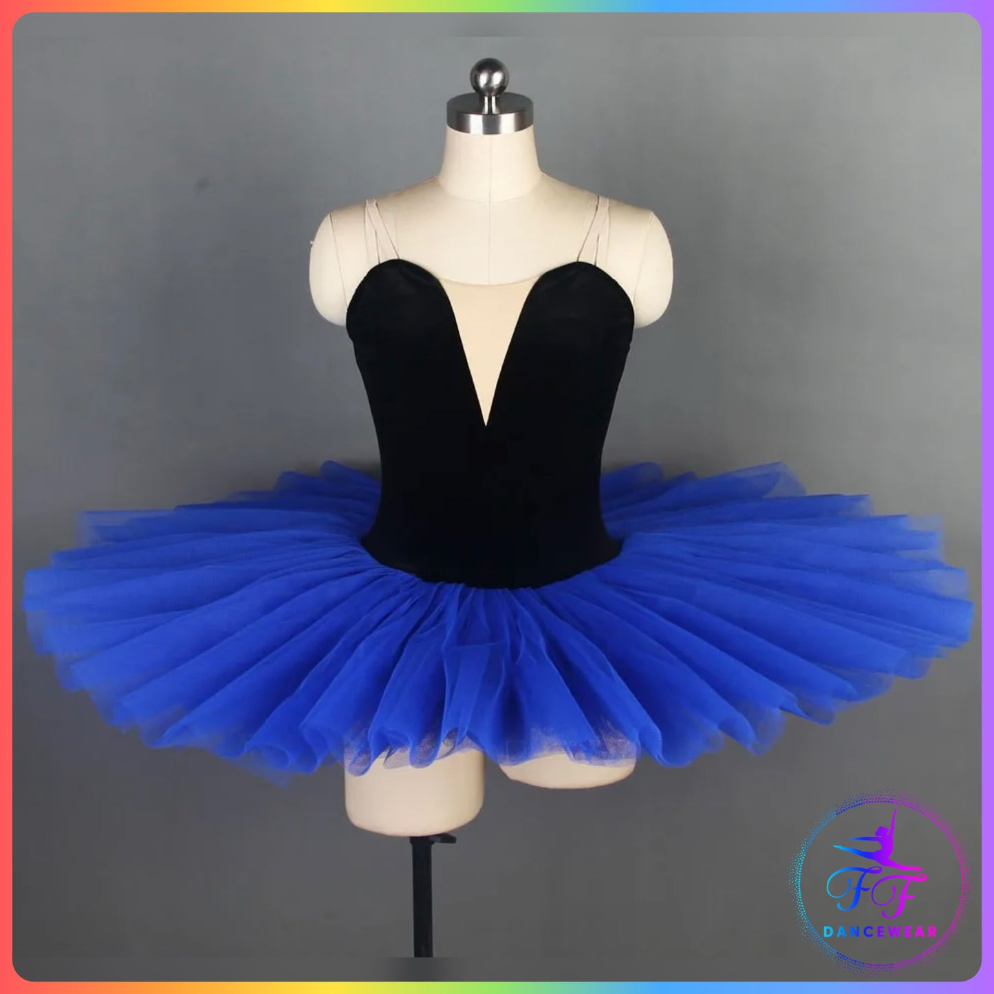 Black Velvet & Blue Stretch Pancake Ballet Tutu