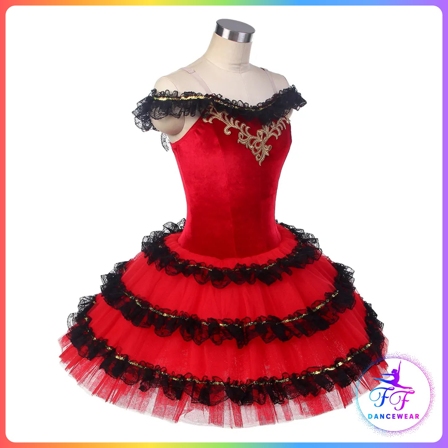 Red Spanish Style Bell Ballet Tutu (Child & Adult Sizes)