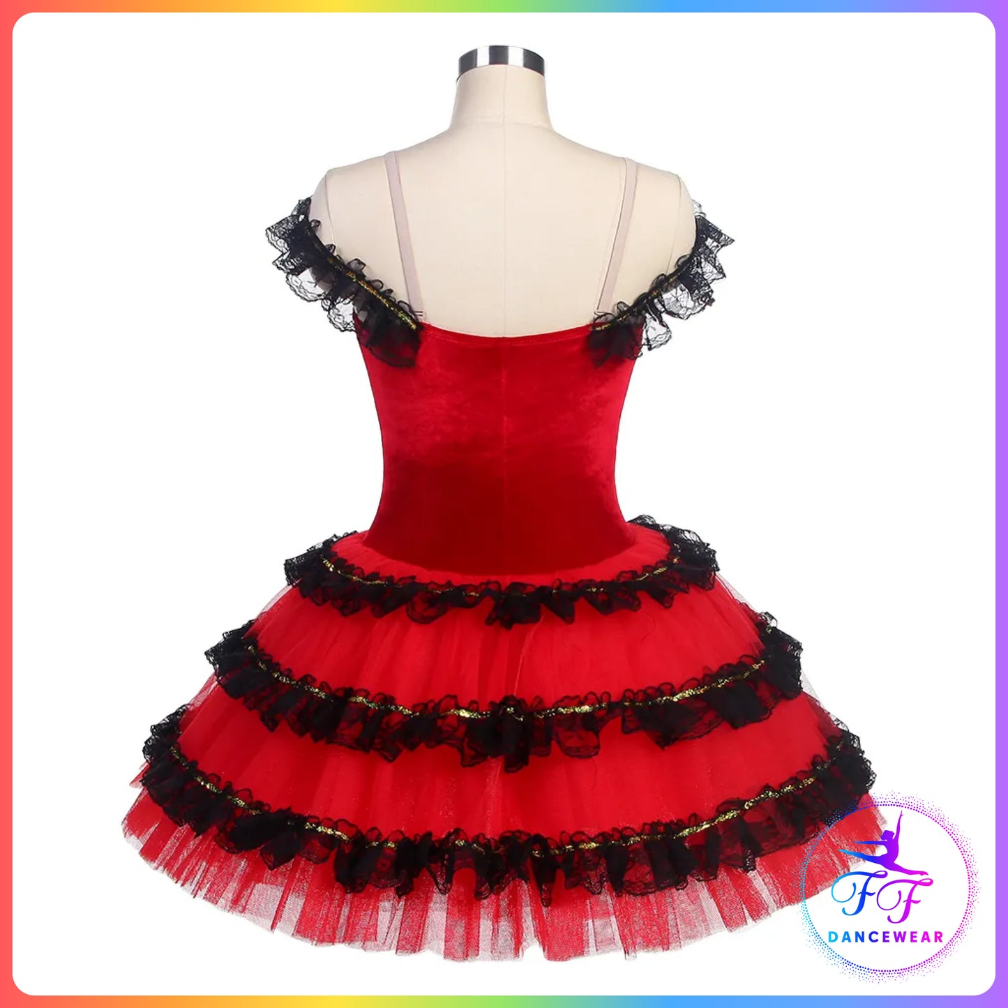 Red Spanish Style Bell Ballet Tutu (Child & Adult Sizes)