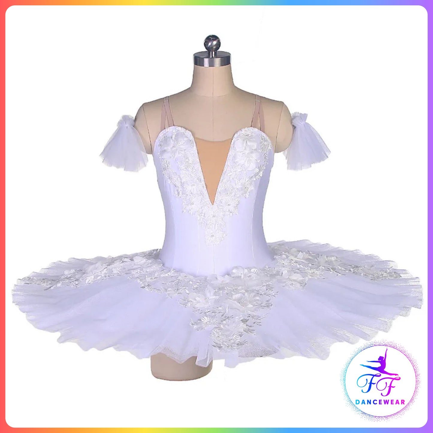 Floral Professional Ballet Pancake Tutu Blue / Pink / White (Child & Adult sizes)