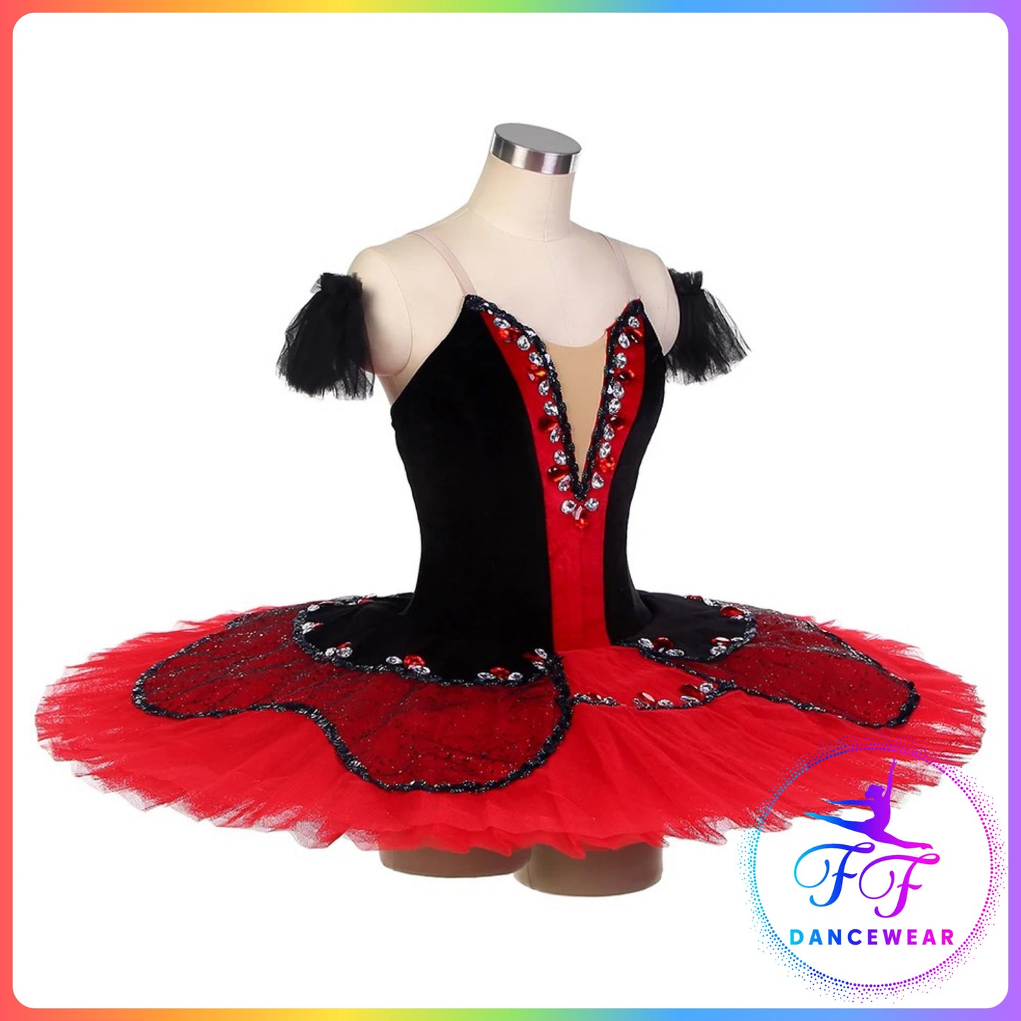 Black & Red Velvet Professional Ballet Pancake Tutu (Child & Adult sizes)