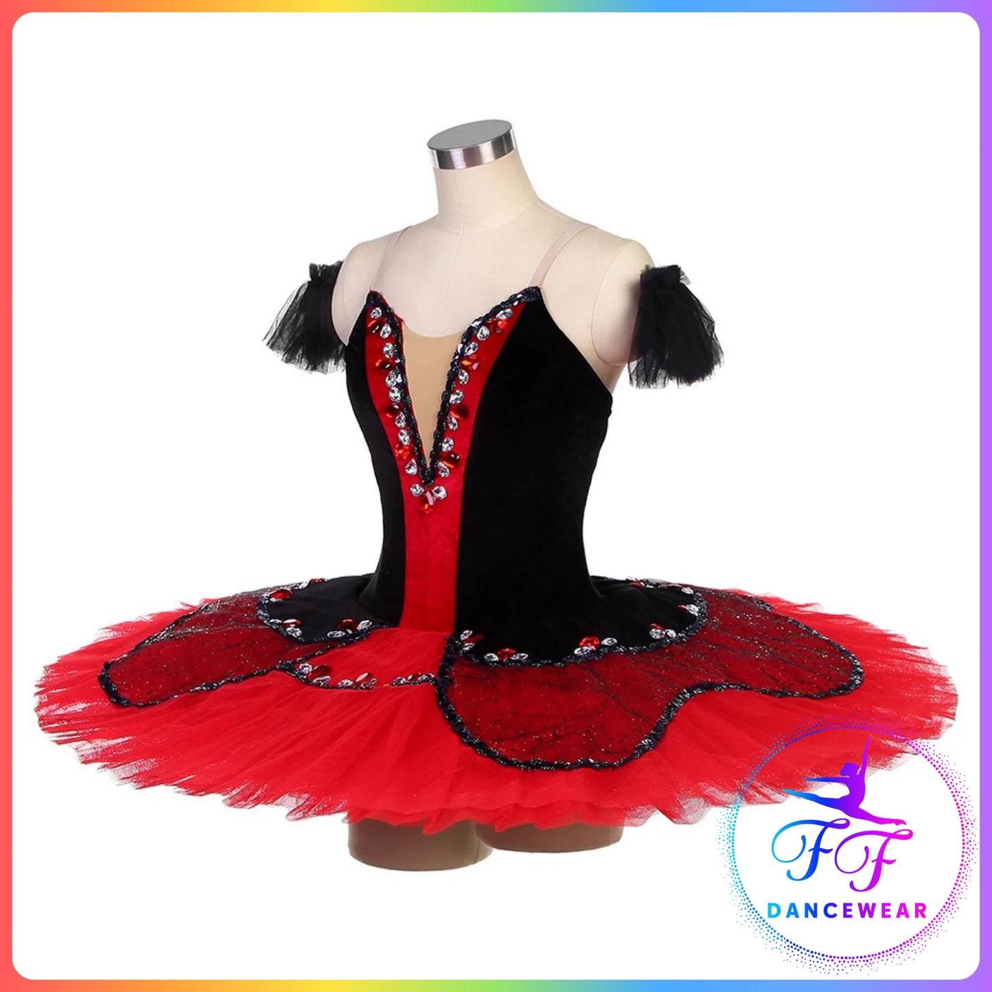 Black & Red Velvet Professional Ballet Pancake Tutu (Child & Adult sizes)