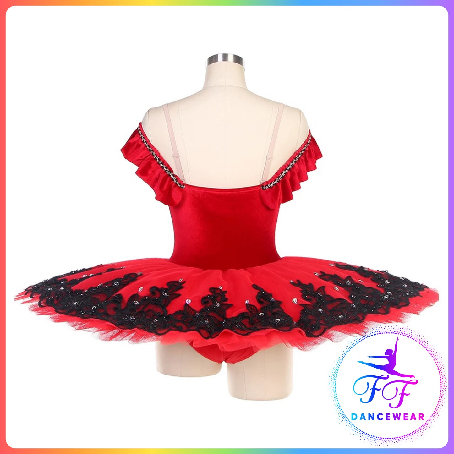 Off Shoulder Red Velvet Professional Ballet Pancake Tutu (Child & Adult sizes)