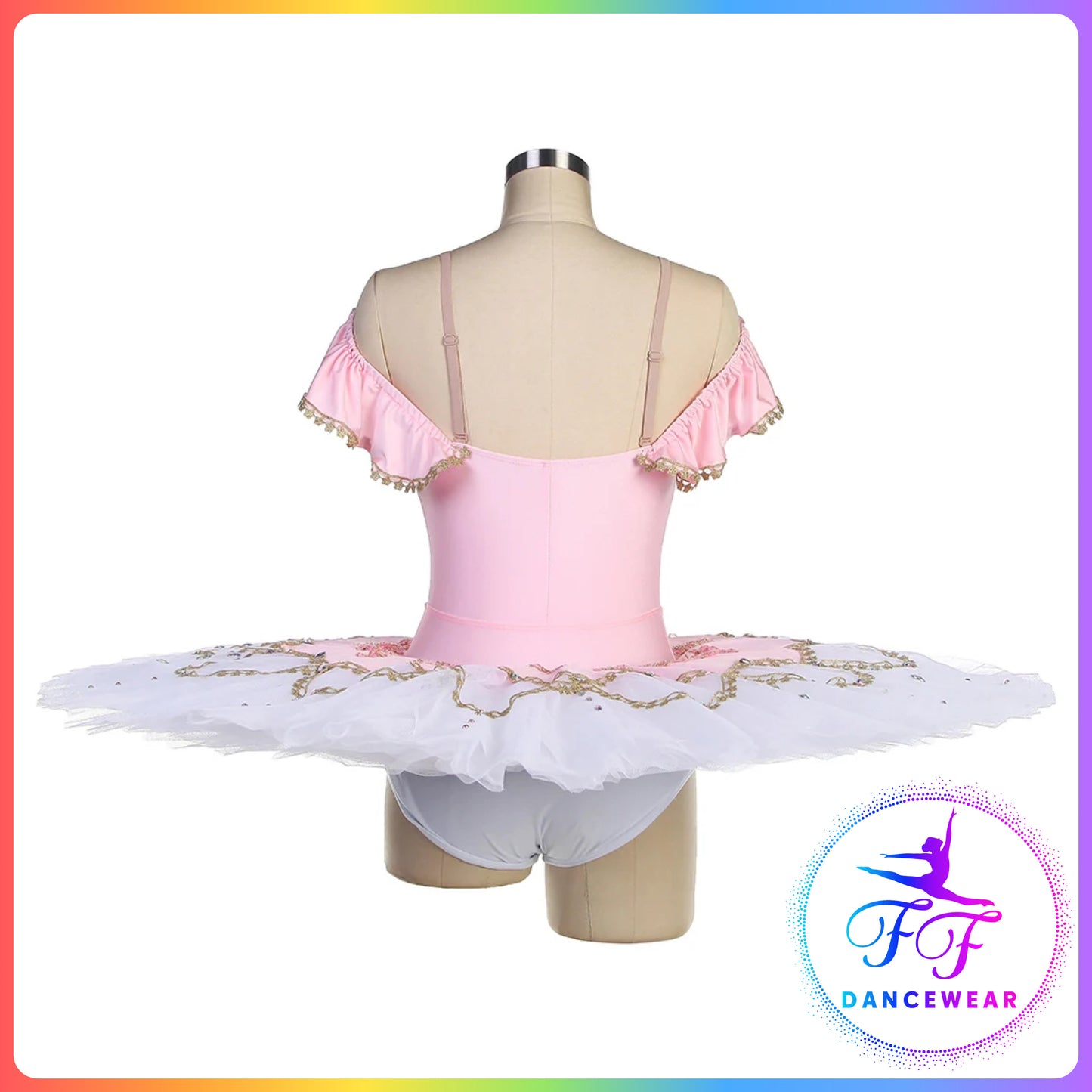 Off Shoulder Pink Stretch Professional Ballet Pancake Tutu (Child & Adult sizes)