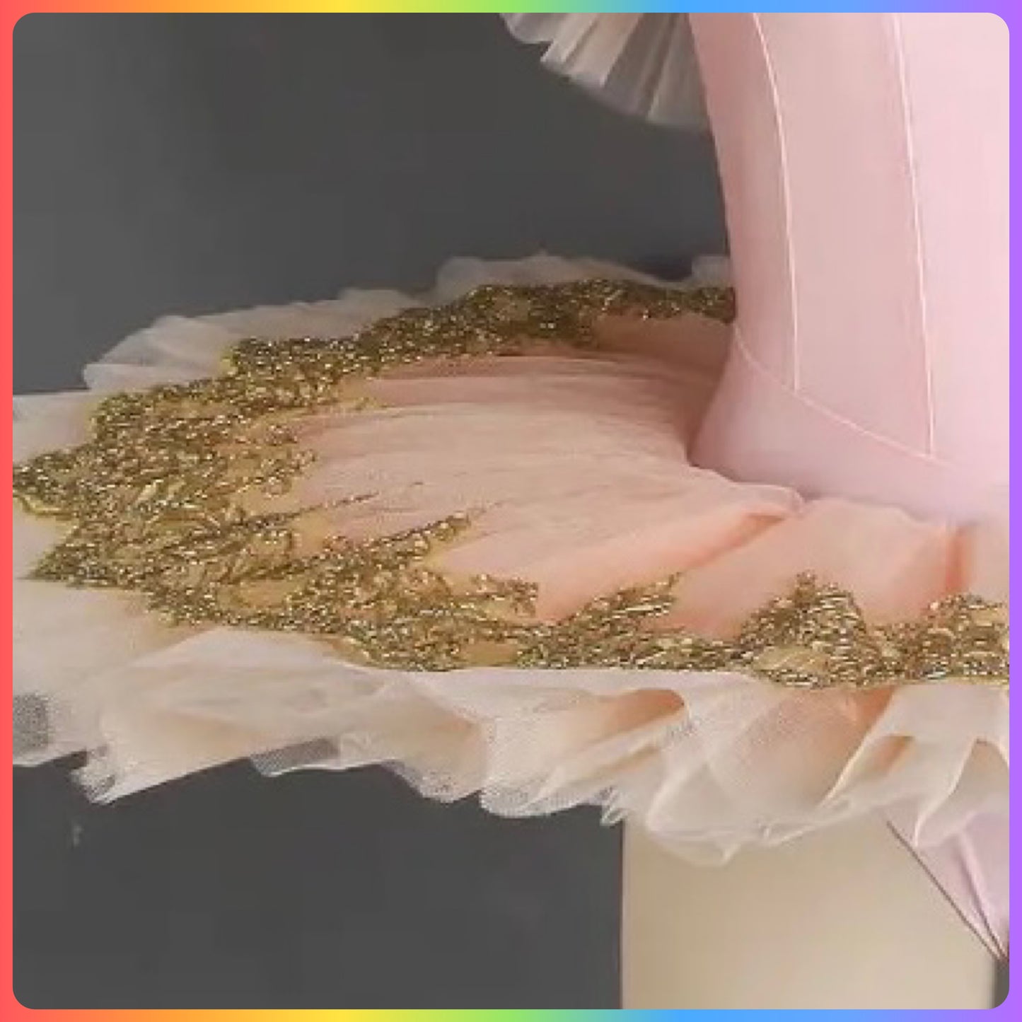 Pale Pink & Gold Professional Ballet Pancake Tutu (Child & Adult Sizes)
