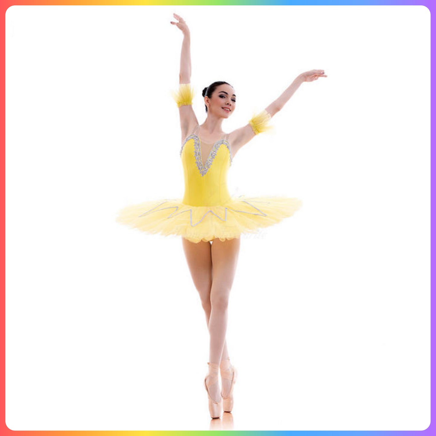 Blue/Gold or Yellow/Silver Pre-Professional Ballet Pancake Tutu (Child & Adult Sizes)