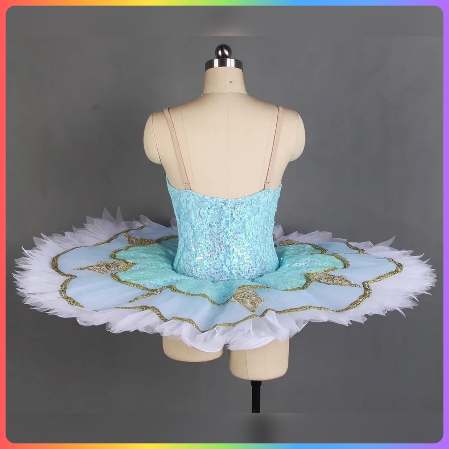 Pale Blue Sequin Lace Professional Ballet Pancake Tutu (Child & Adult Sizes)