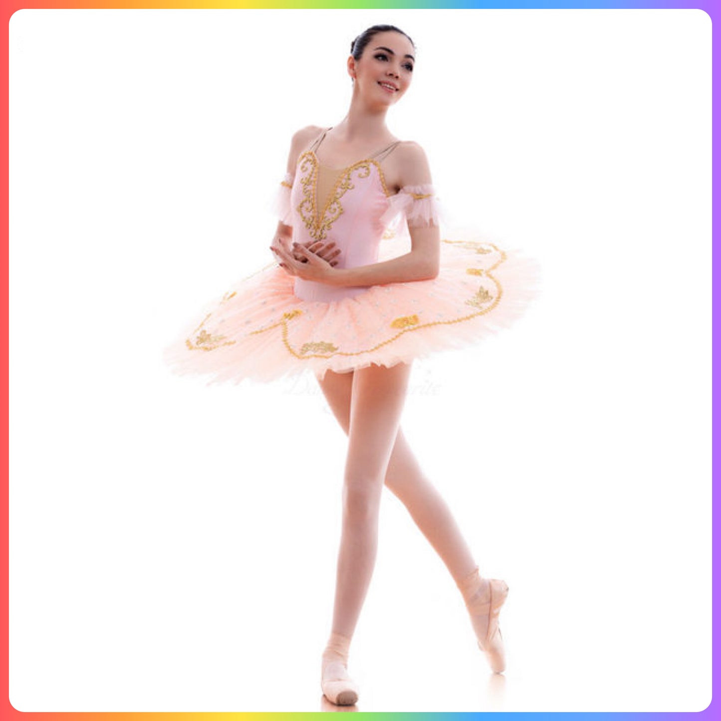Pink/Blue & Gold Pre-Professional Ballet Pancake Tutu (Child & Adult Sizes)