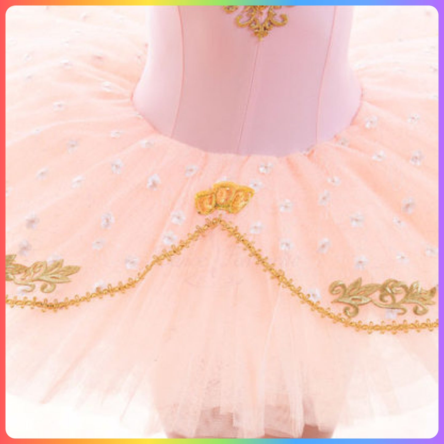 Pink/Blue & Gold Pre-Professional Ballet Pancake Tutu (Child & Adult Sizes)