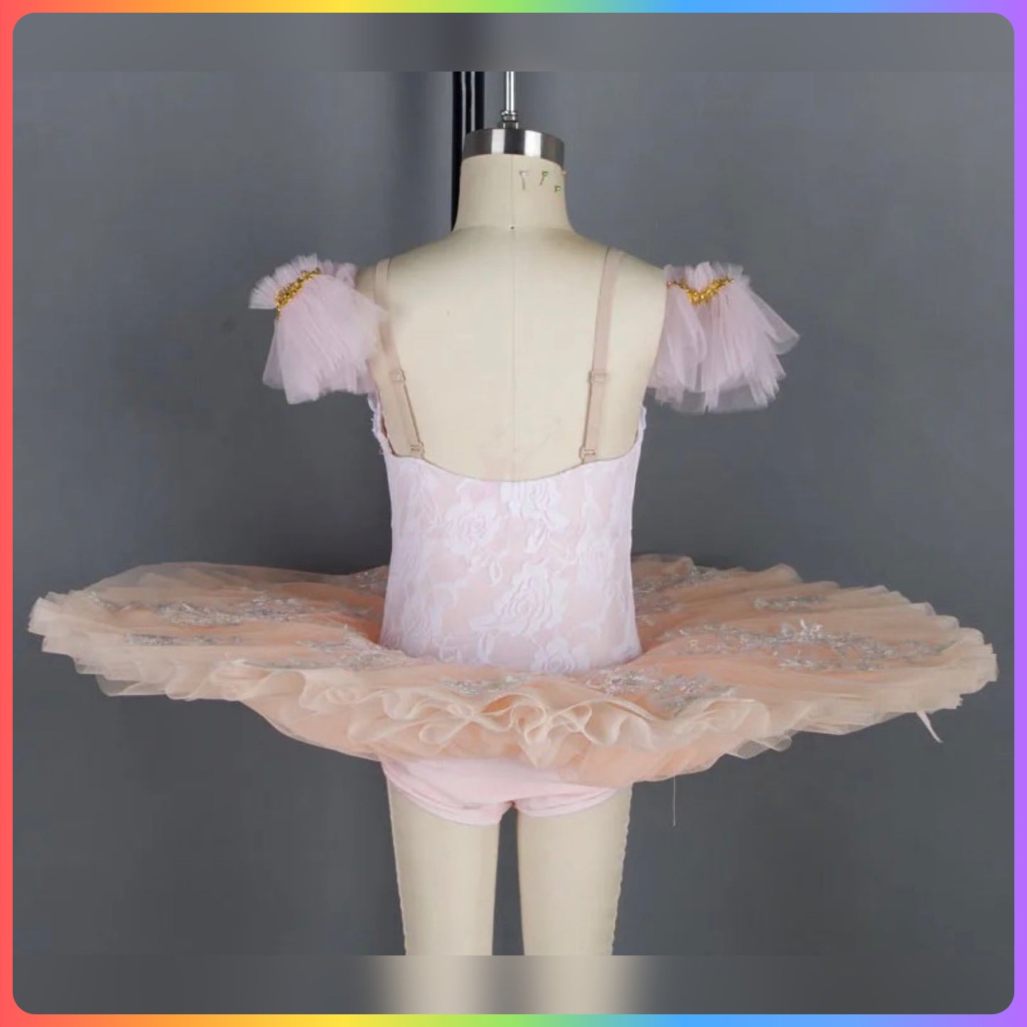 White Lace / Pink Professional Ballet Pancake Tutu (Child & Adult Sizes)