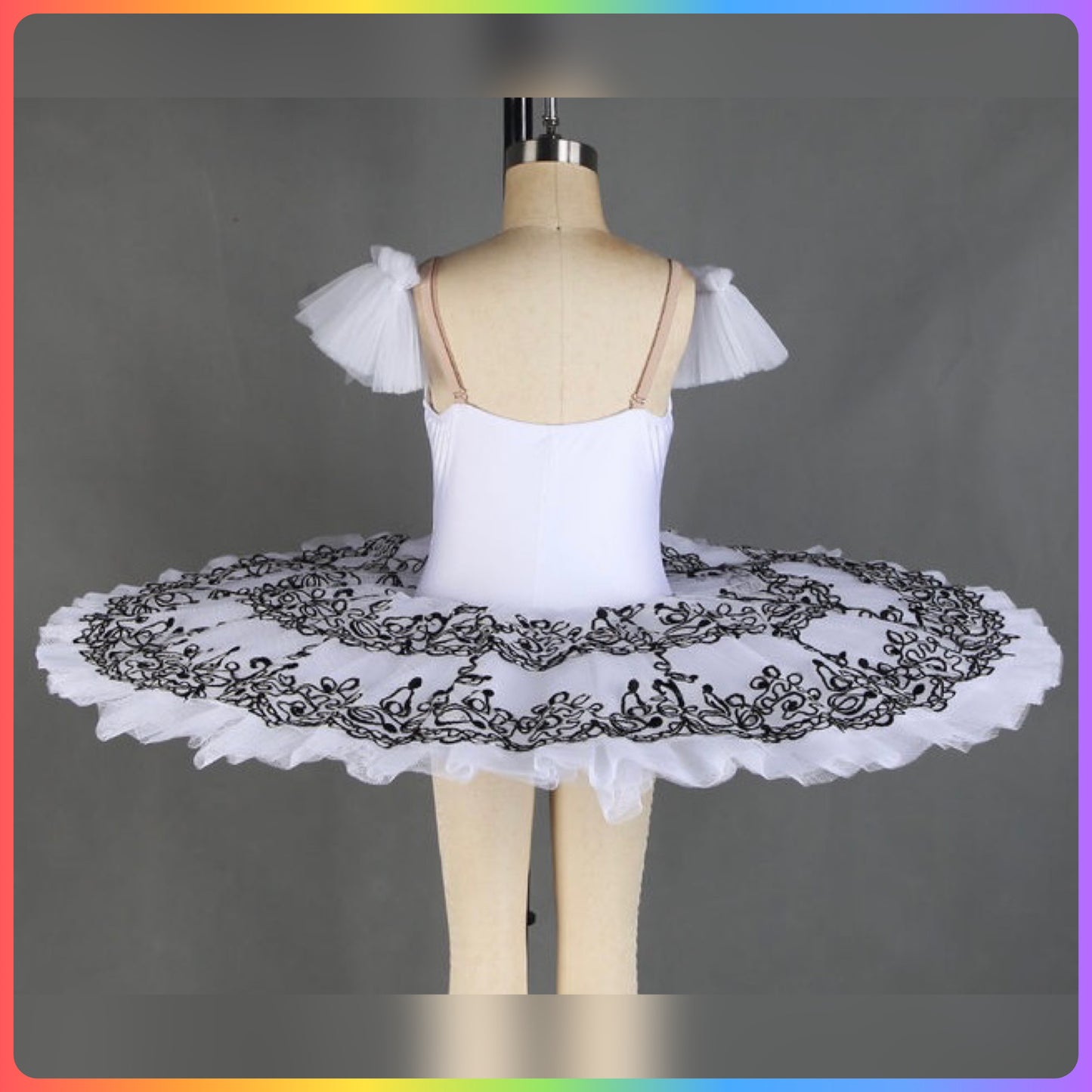 White/Black or Purple/Black Professional Ballet Pancake Tutu (Child & Adult Sizes)