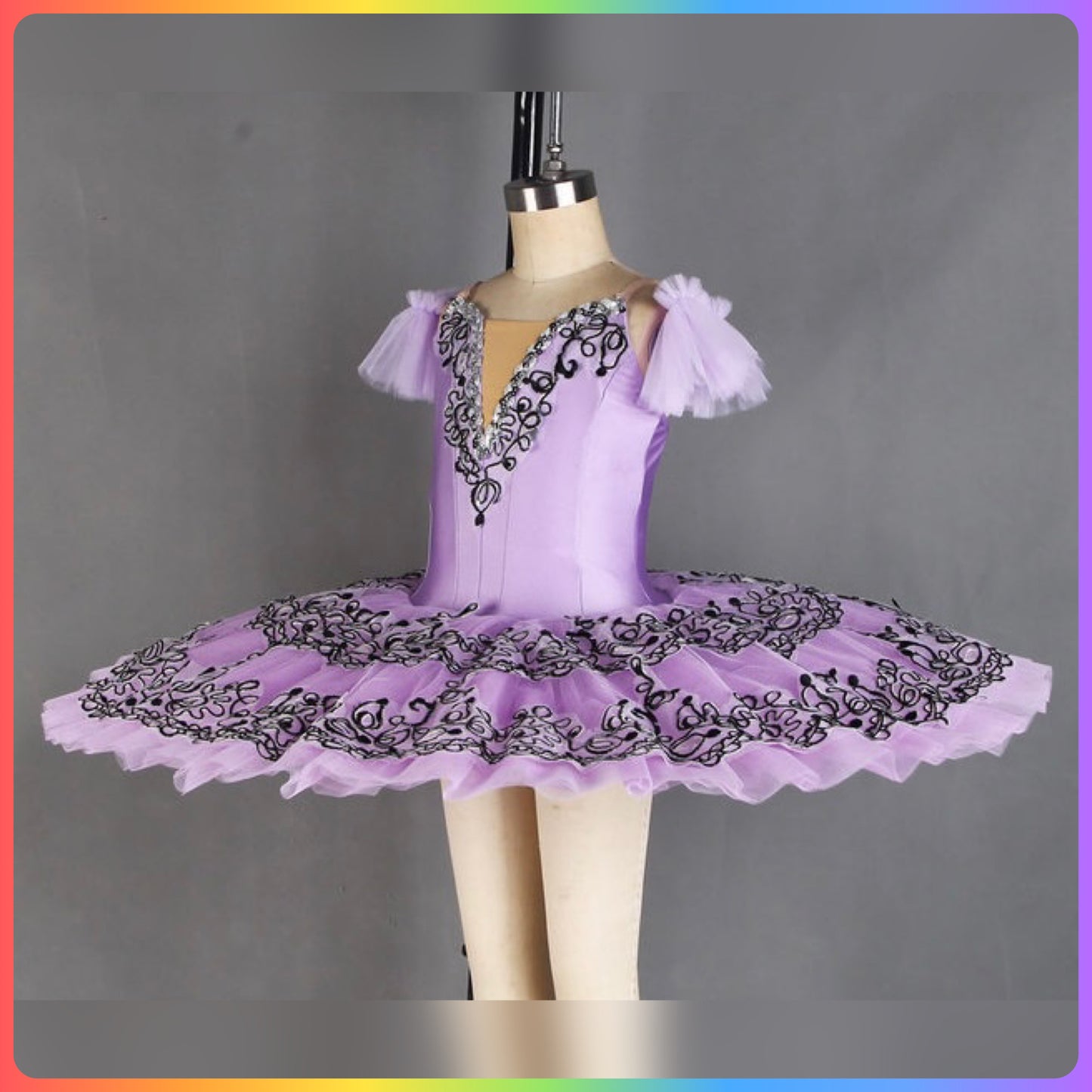 White/Black or Purple/Black Professional Ballet Pancake Tutu (Child & Adult Sizes)