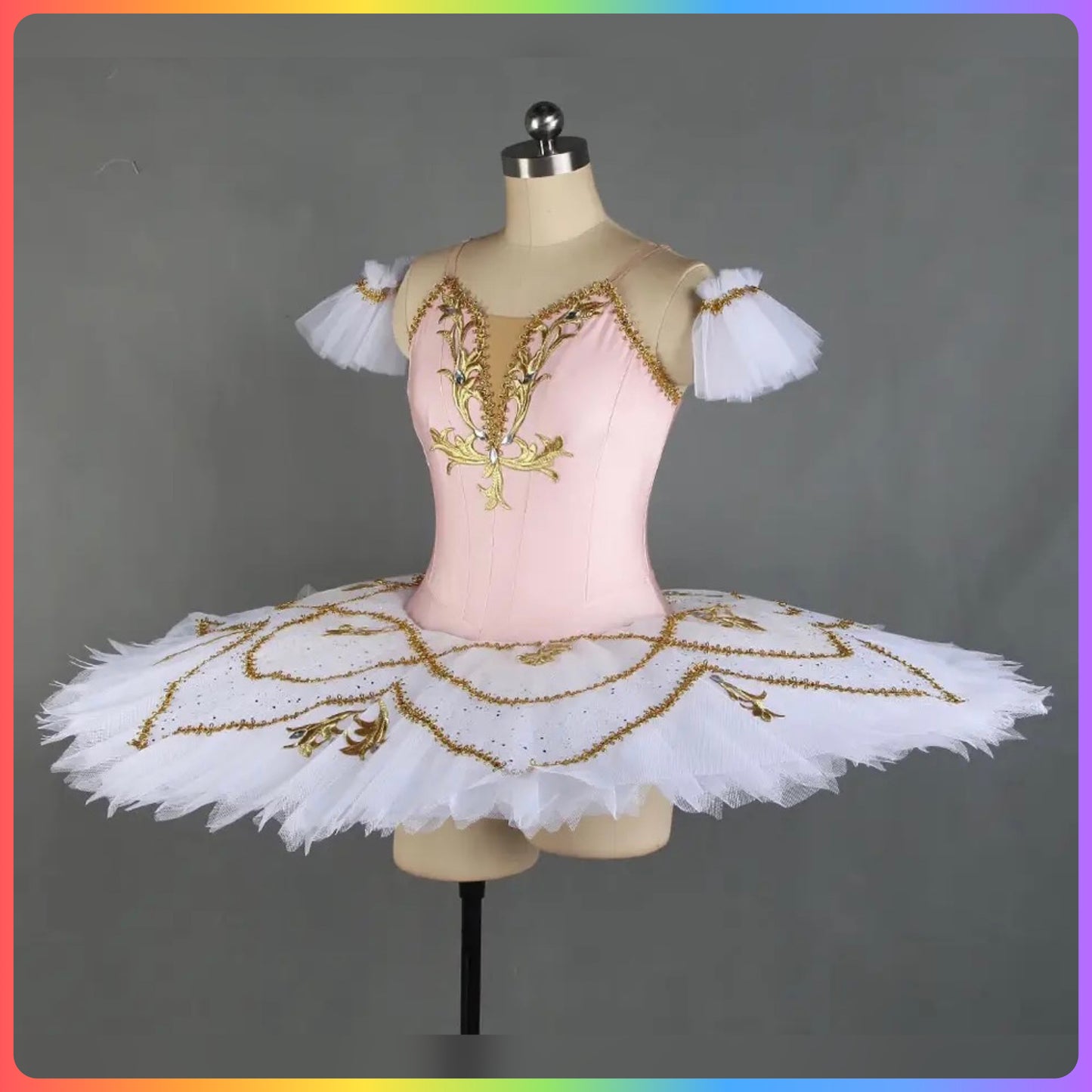 Pink & Gold Professional Ballet Pancake Tutu (Child & Adult Sizes)