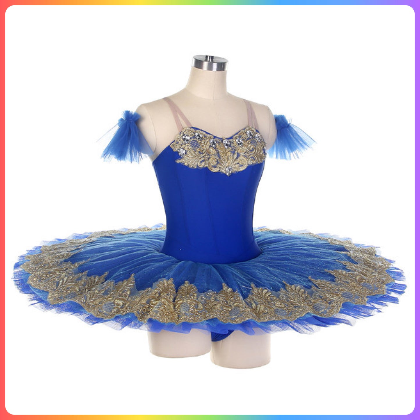 Blue & Gold Professional Ballet Pancake Tutu (Child & Adult Sizes)