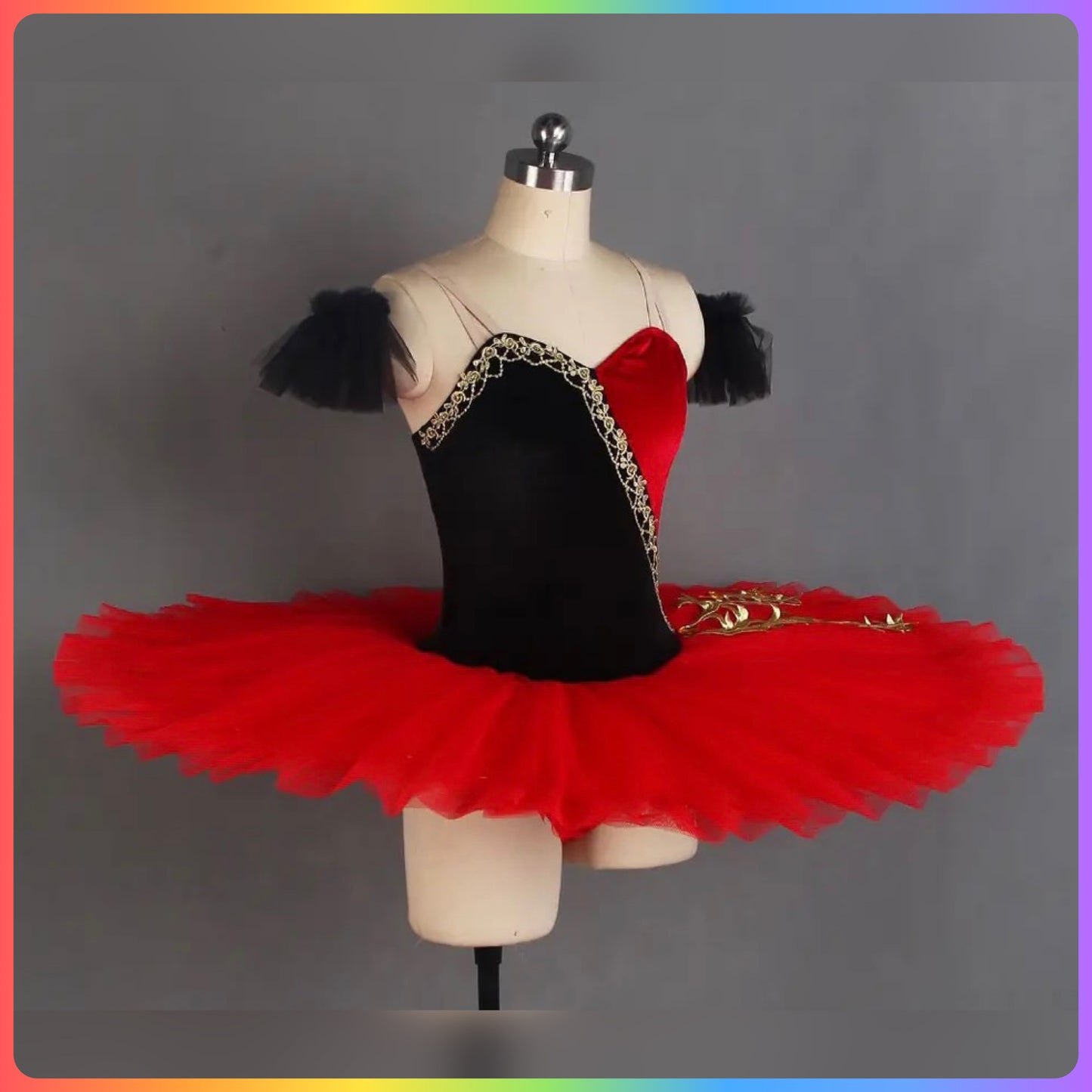 Black & Red Velvet Professional Ballet Pancake Tutu (Child & Adult Sizes)
