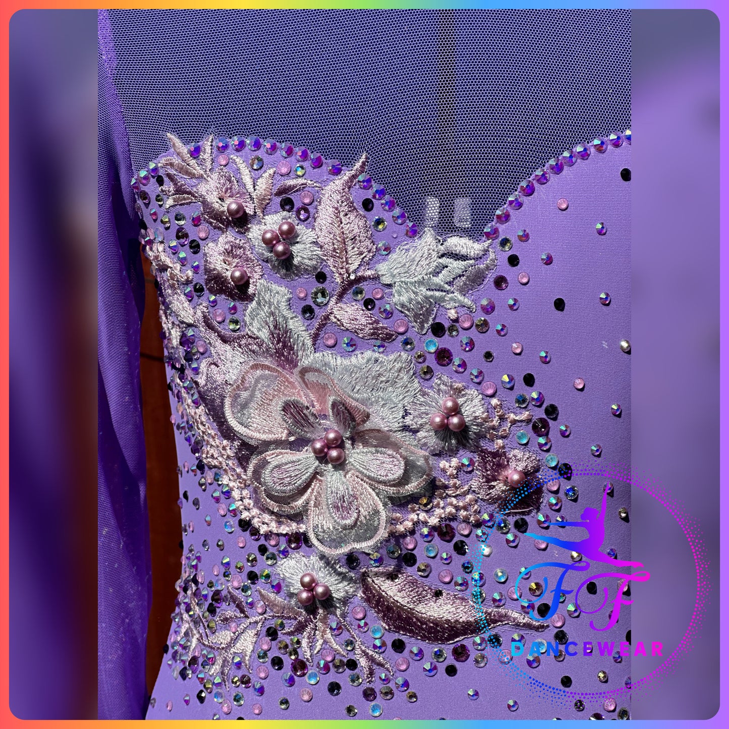 BESPOKE Lilac Purple Stoned Lyrical / Contemporary Dance Costume (Size 1 - approx. 7/8 yrs)