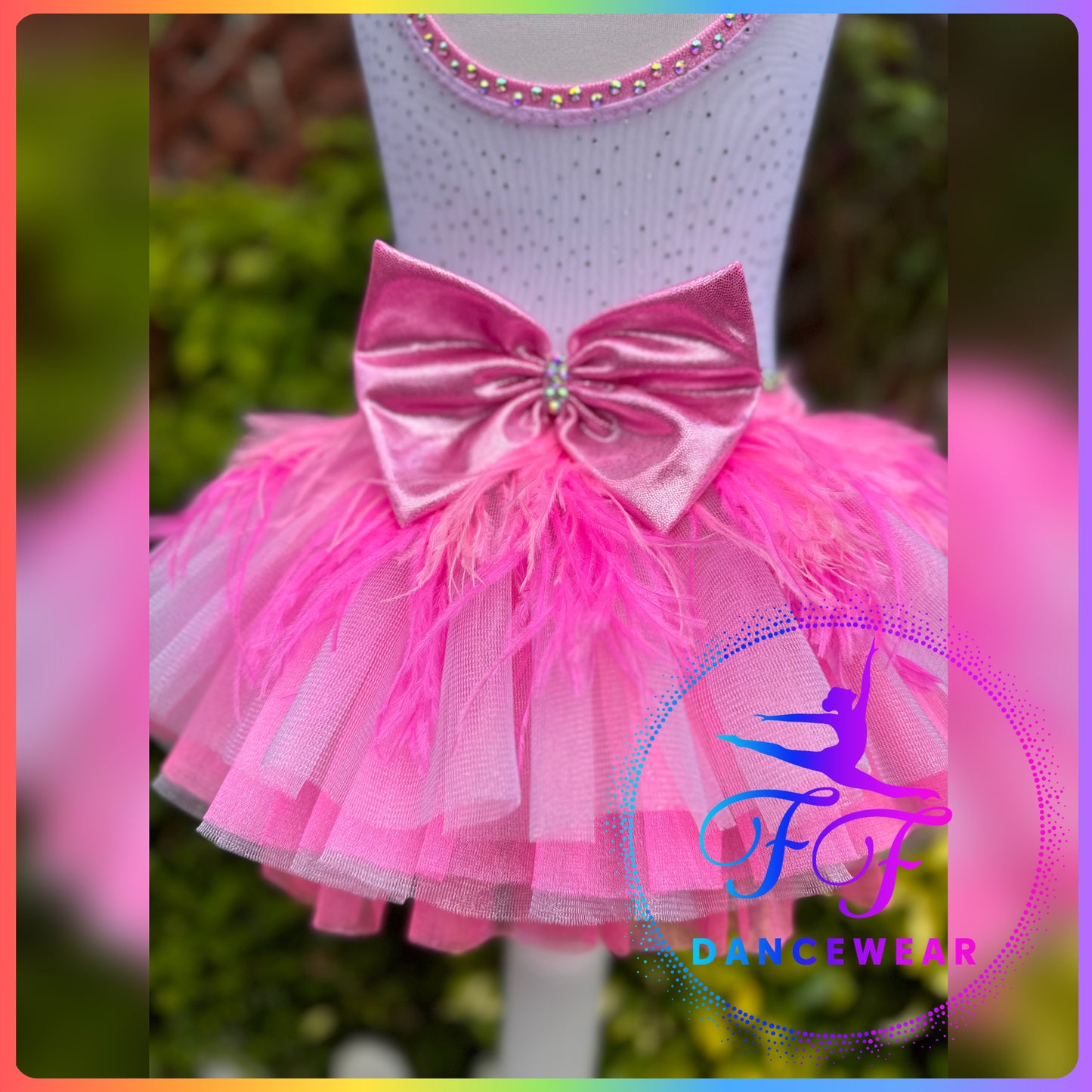 BESPOKE Pink Milkshake Heart Print Modern / Tap / Jazz Dance Costume (Size 0 - 5/6 yrs)