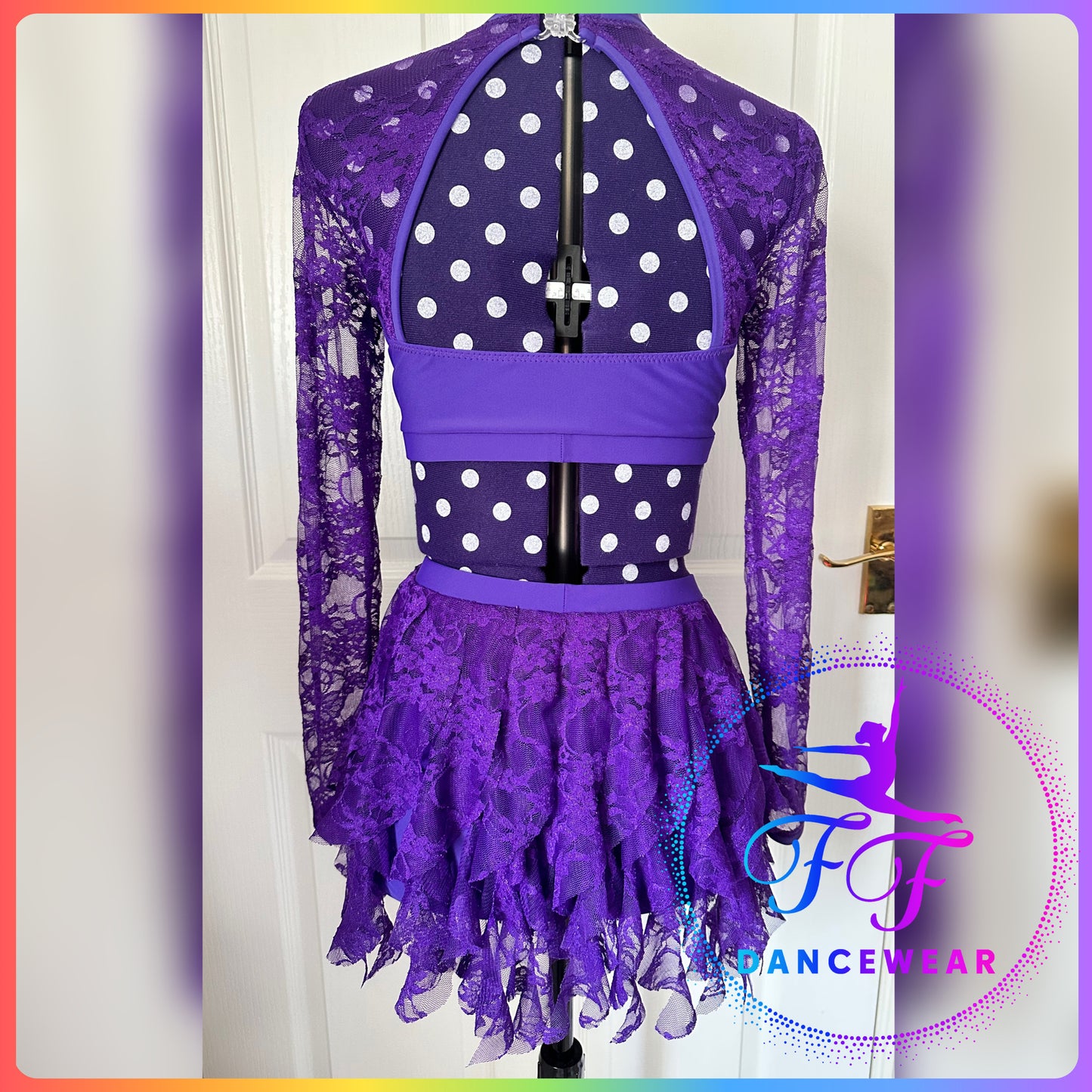 BESPOKE Purple Lace Lyrical / Contemporary Dance Costume (Size - Adult Small)
