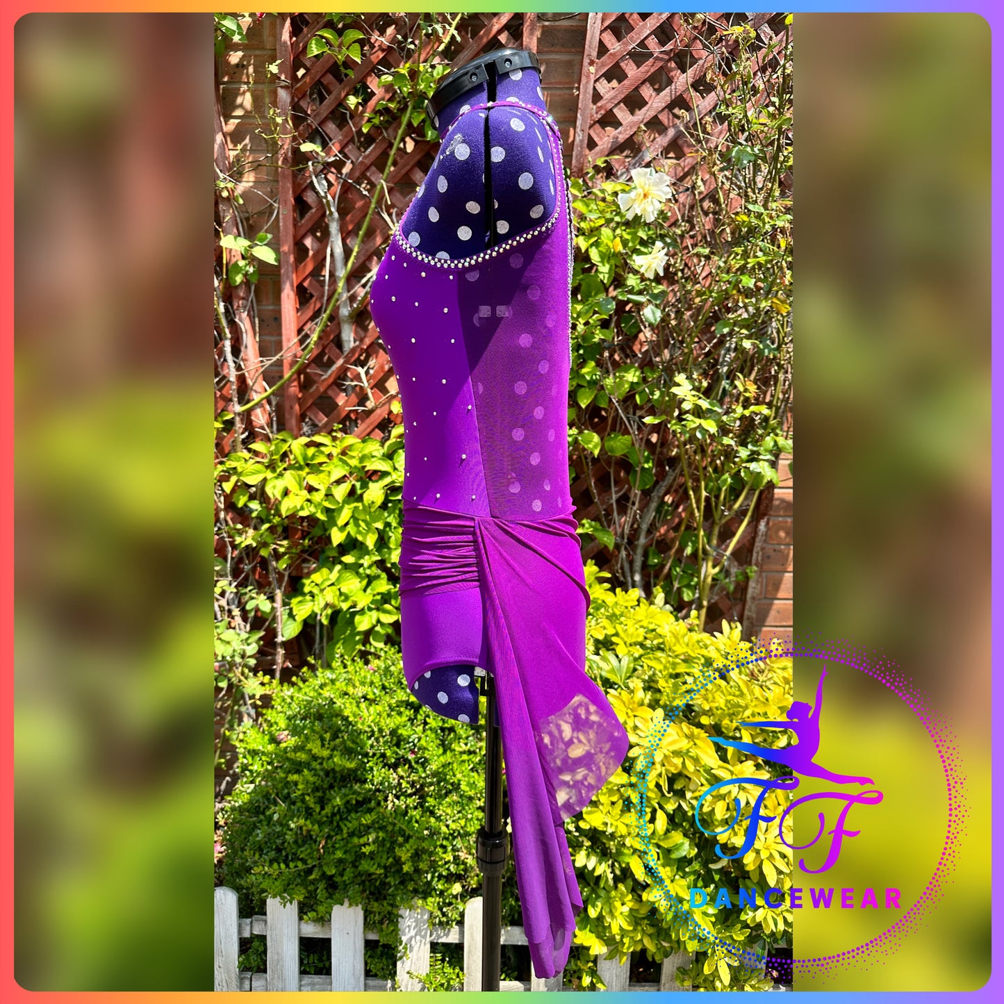 BESPOKE Aubergine Purple Stoned Lyrical / Contemporary Dance Costume (Size - Adult Extra Small)