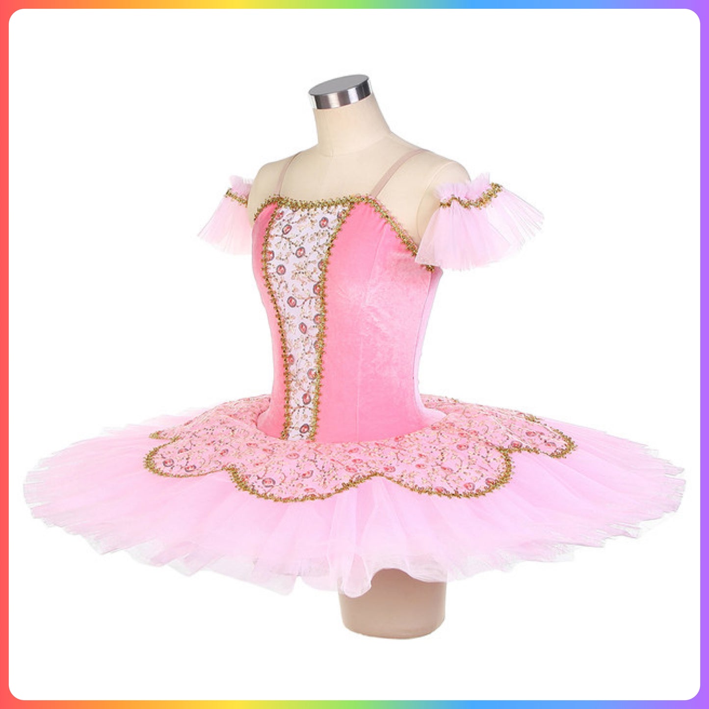 Pink Flower Professional Ballet Pancake Tutu