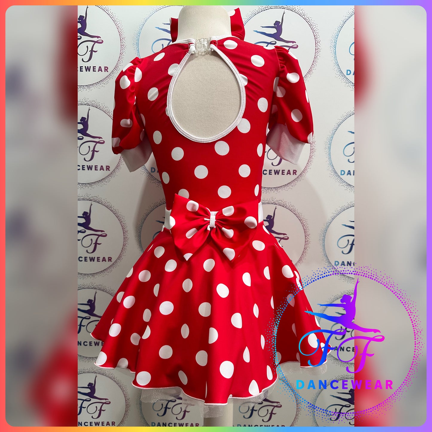 Red Spots Modern / Tap / Jazz Dance Costume (Size 0 - 5/6 yrs approx)