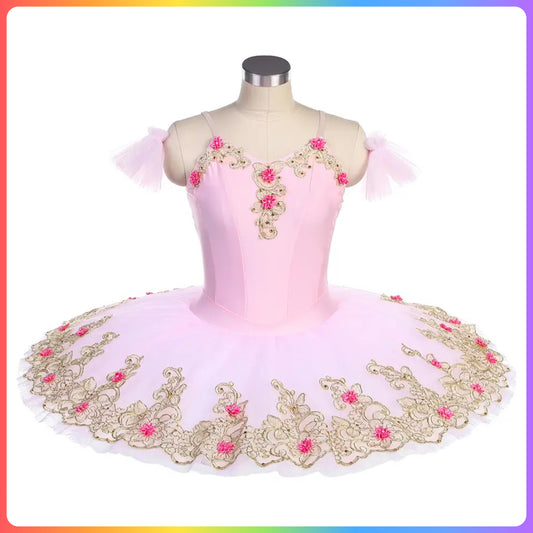 Pink & Gold Professional Ballet Pancake Tutu (Child & Adult Sizes)