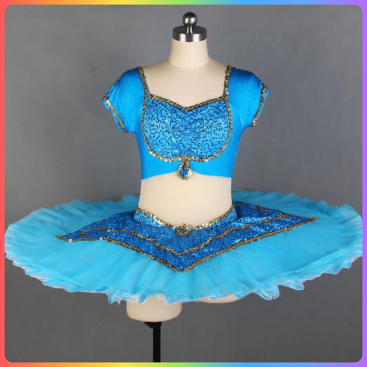 Blue Sequin Professional Ballet Pancake Tutu (Child & Adult Sizes)