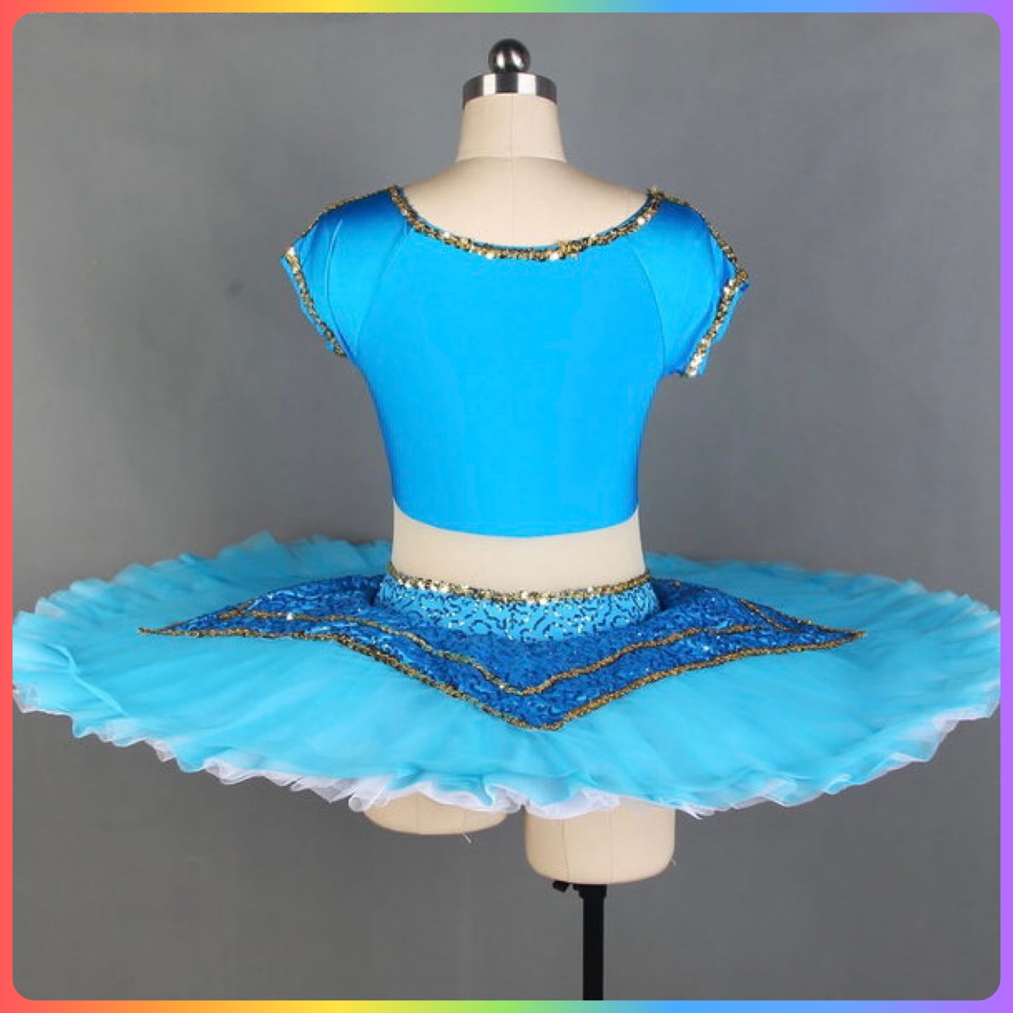 Blue Sequin Professional Ballet Pancake Tutu (Child & Adult Sizes)
